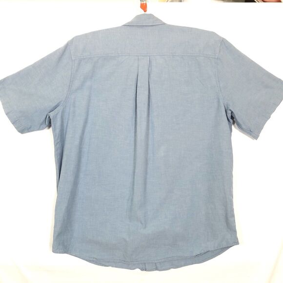 Carhartt Relaxed Fit Short Sleeve Shirt Solid Blue Button Down Cotton Men’s XL - Picture 3 of 9